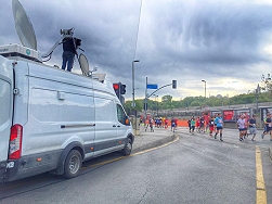 ACTAMEDYA used SNG satellite trucks and OB vans to broadcast the Vodafone Istanbul Half-Marathon.