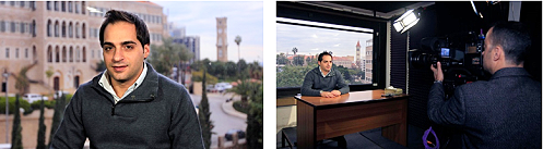 AP offers a live camera broadcast studio in Beirut, Lebanon.