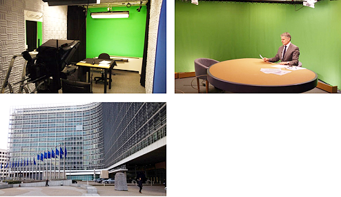 AP offers a live broadcast TV studio in Brussels, Belgium.