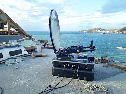 Eversat SNG flyaway antenna in the Caribbean.