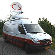 Newslive SNG satellite truck in Holland and Belgium.