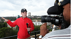 Broadcast live studio in Johannesburg.