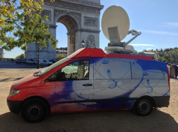 One of BGTV's satellite trucks in Paris, France