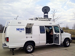 C-COM satellite auto-deploy antennas for TV newsgathering.