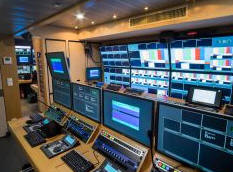 OB van for production of soccer coverage in Czech Republic supplied by Broadcast Solutions.