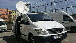 Hayat TV's SNG satellite truck in Sarajevo, Bosnia.