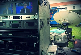 Globecast: live uplink broadcast transmission from Nairobi in Kenya