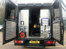Rear of tender vehicle for sale by Links Broadcast.