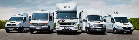 SNG trucks of rt1.tv Production in Germany.