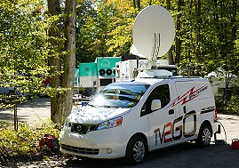 TV2GO Canada: SNG satellite uplink truck.