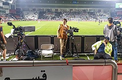 Doha, Qatar: live soccer broadcast transmission from Taswer Production.