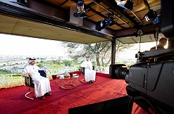 Live broadcast mobile studio in Doha, Qatar.