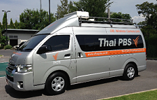 Thai PBS cellular newsgathering van works on 3G/4G networks.