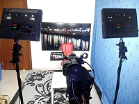 Live broadcast TV studio in Tunis.
