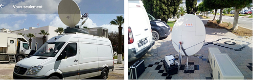 Tunisia Media Sat offers SNG satellite trucks for uplink broadcast transmissions.